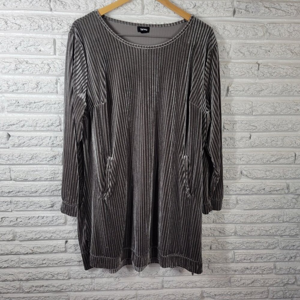 Tacera Womens Swim Coverup 2X Plus Robe Dress Gray Velour Soft Comfy SWE102E